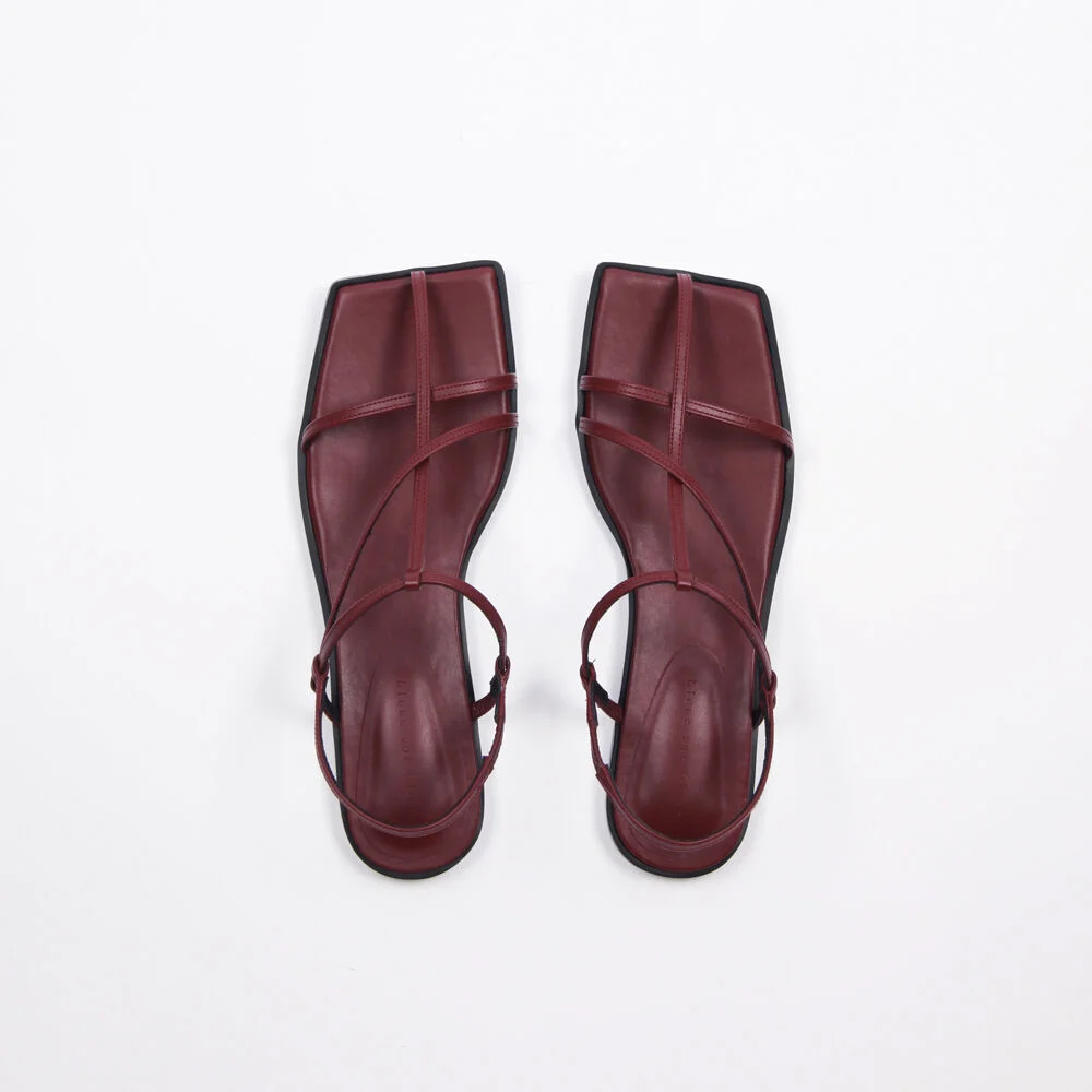 Yves Sandals Leather Wine