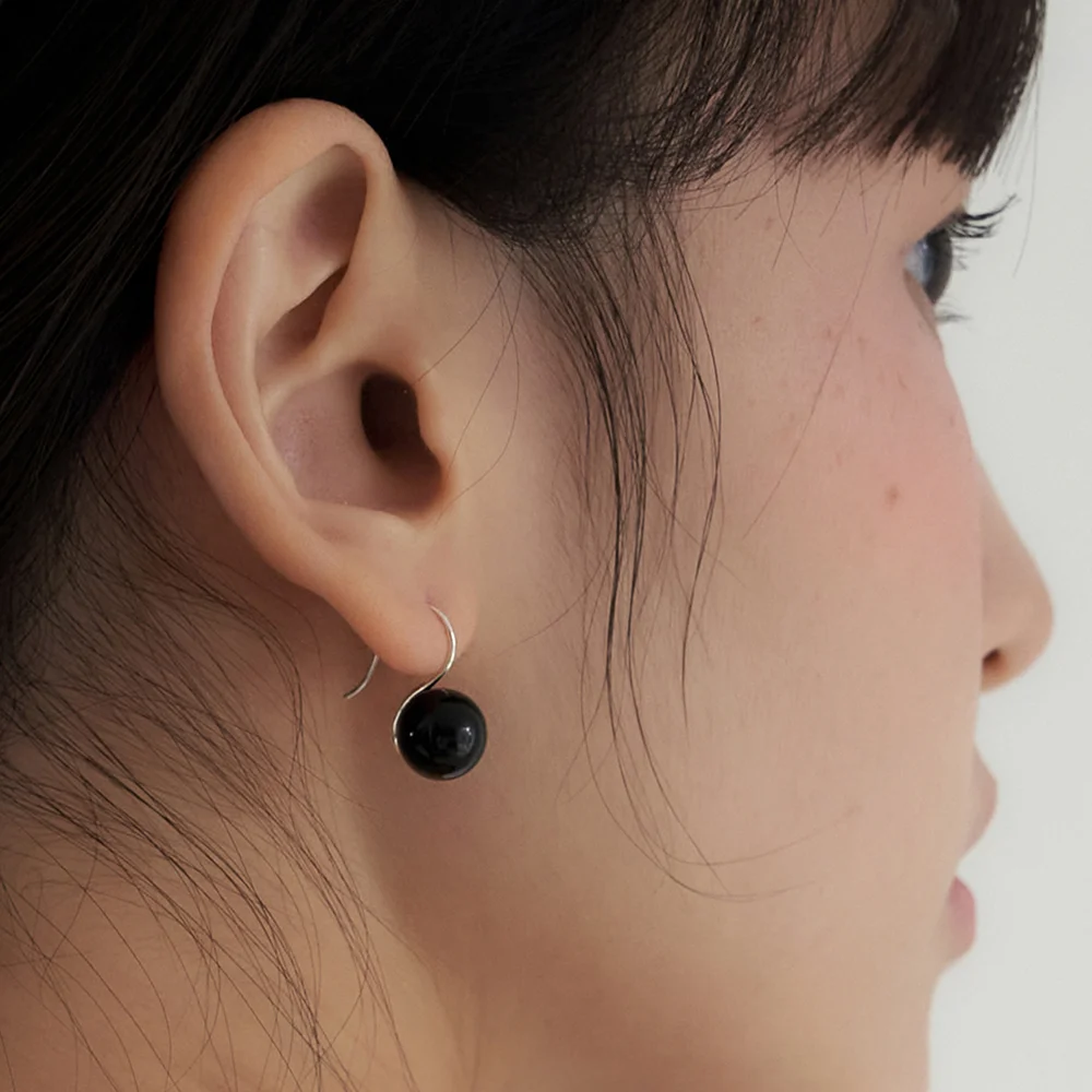 black pearl hook earring
