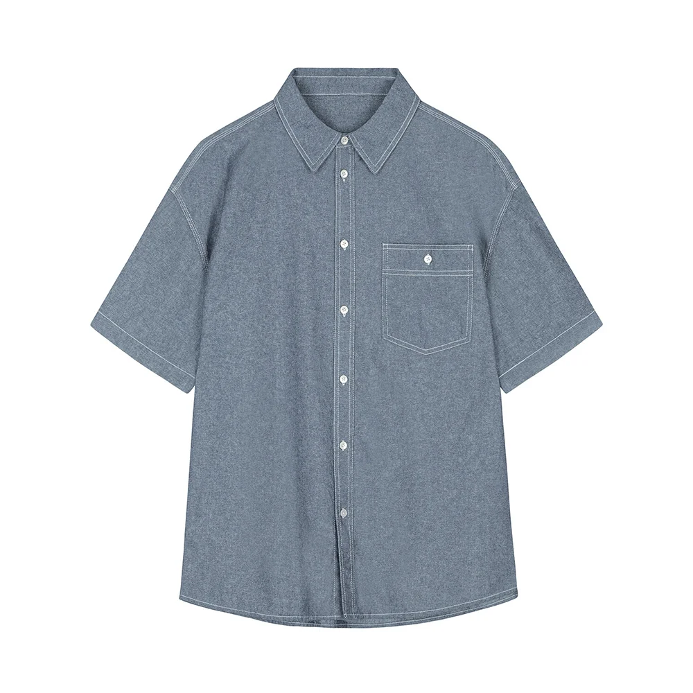 Chambray Over Short Shirt DCSH012LightBlue