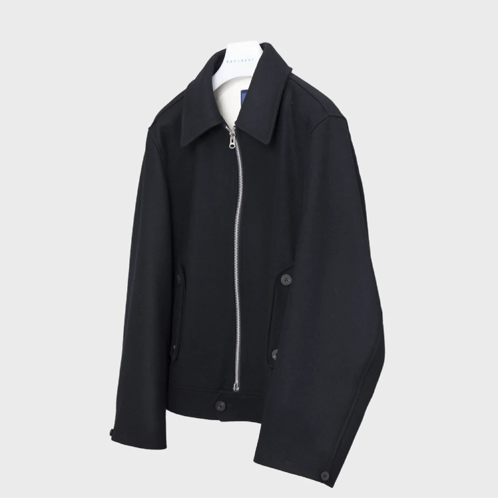 WOOL MELTON HARRINGTON JACKET (NAVY)