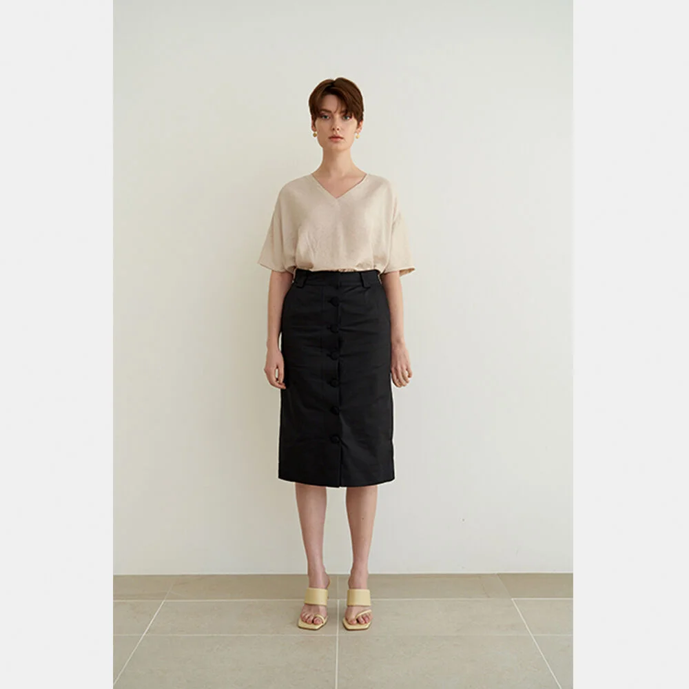 standard-fit center point classic skirt_Black