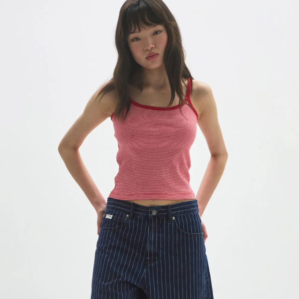 M.C Stripe Sleeveless Top / RED STRIPE