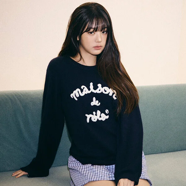 MAISON DE ROLA PATCHWORK KNIT NAVY