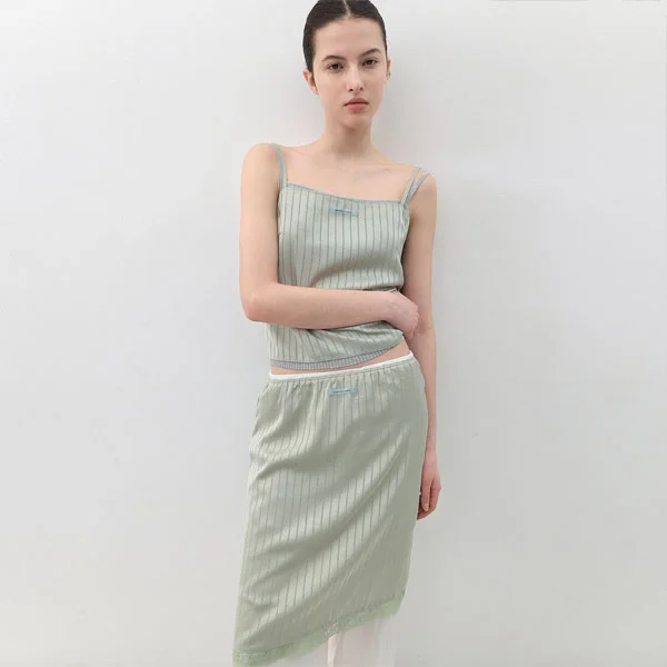 AN SATIN SET-UP STRIPED TOP S (BL-4425)