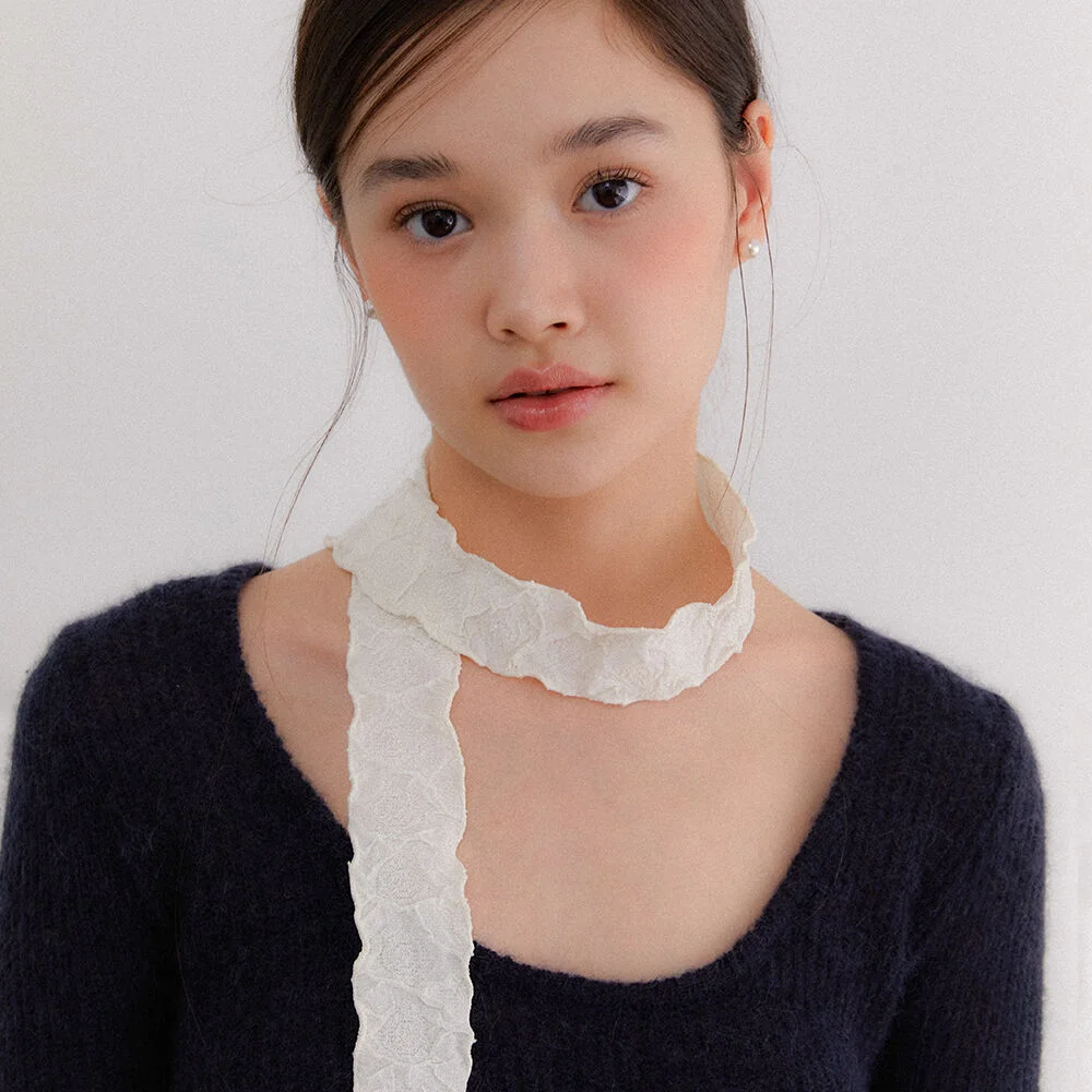 dear rose petit pearl point muffler scarf_2color SC001