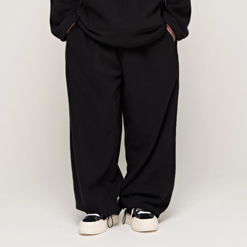 CB FLEECE STRING PANTS (BLACK)
