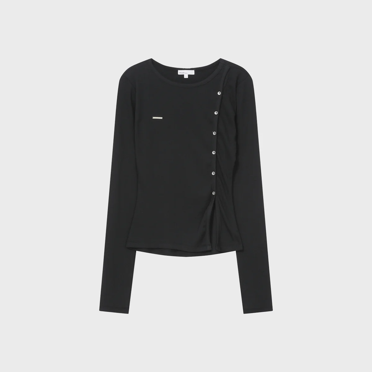 Unbalanced button long sleeves BLACK