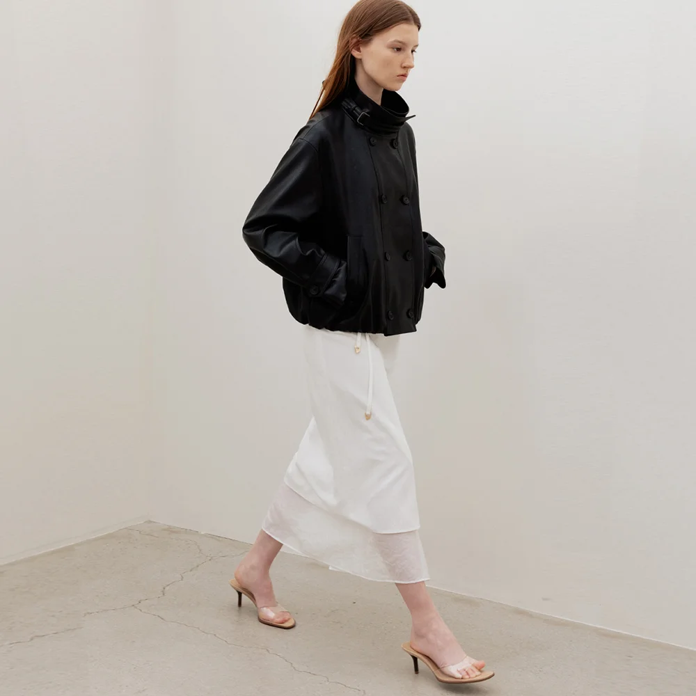 Elene Sheer Layered Skirt White