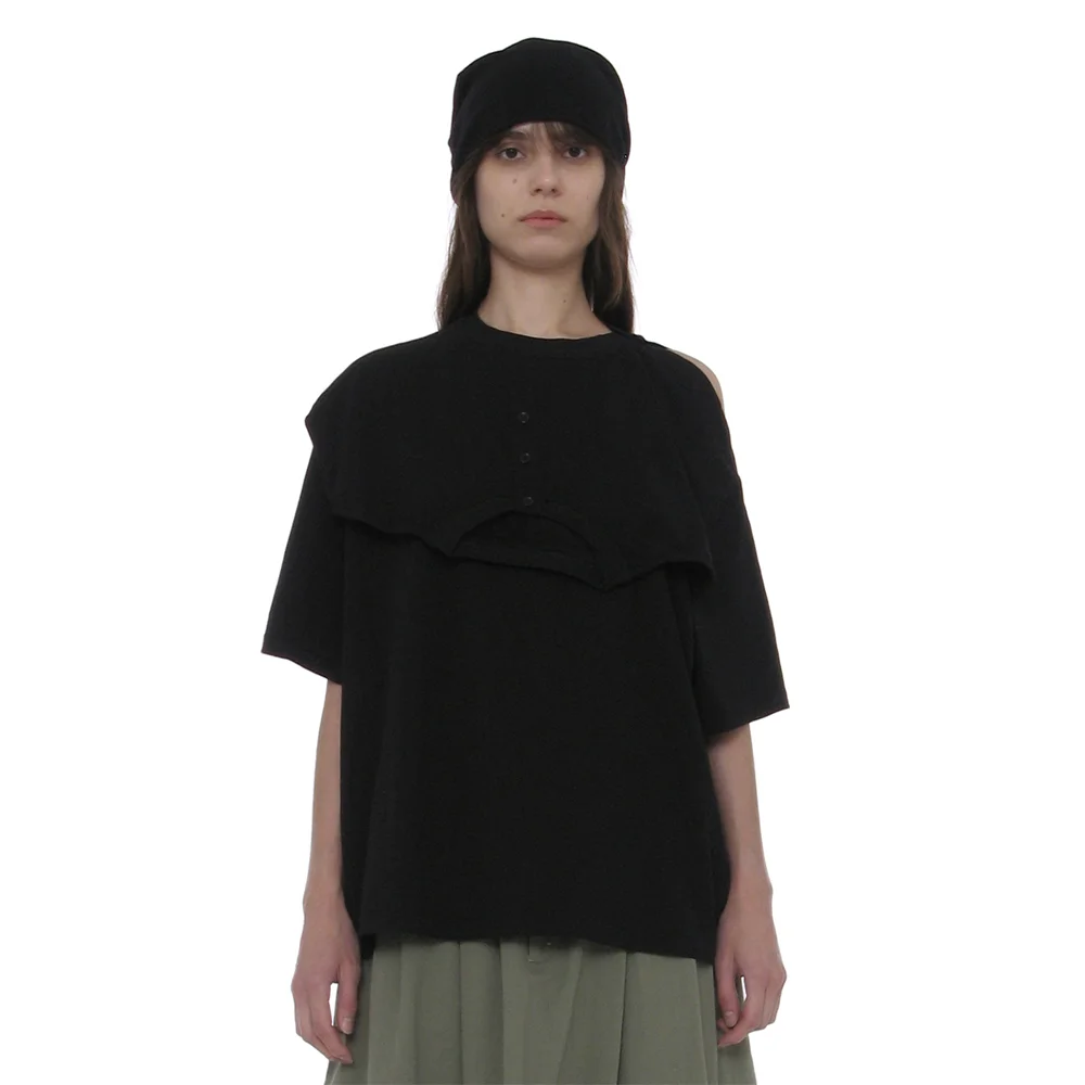 DECONSTRUCTED SHORT SLEEVE TEE_BLACK