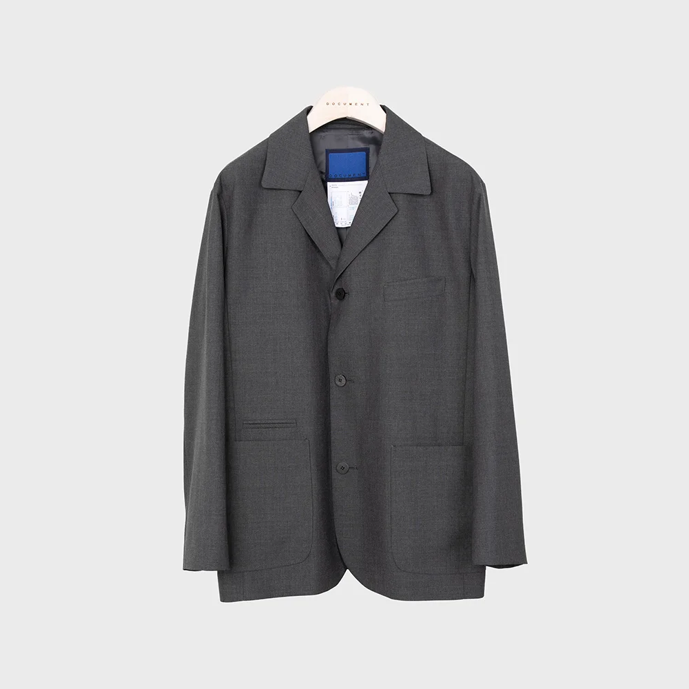 ENGLISH WOOL 3 BUTTON JACKET_GREY