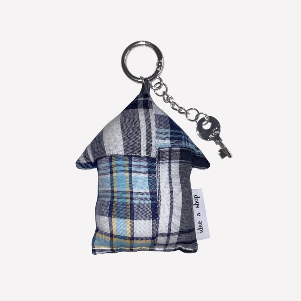 Patchwork House Keyring / Charcoal 鑰匙扣