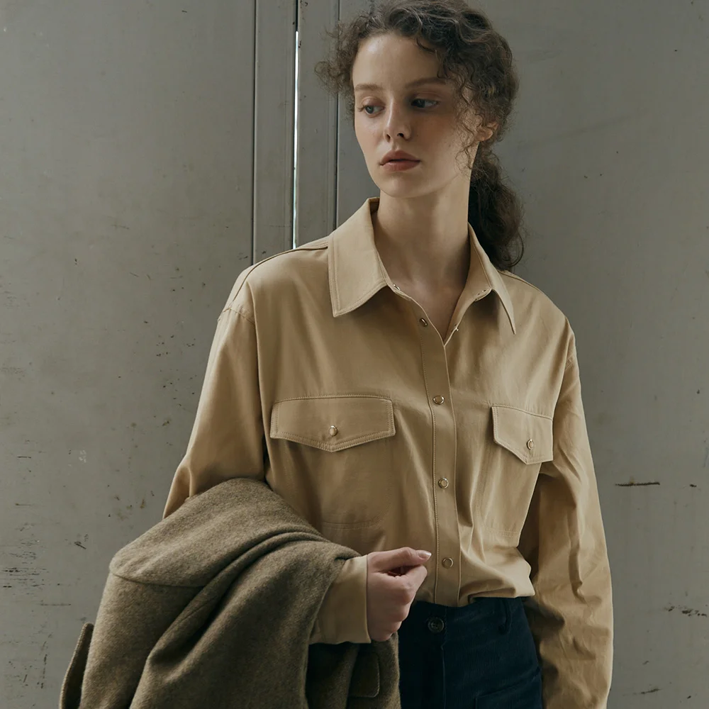 Soft loose fit shirt (Beige)