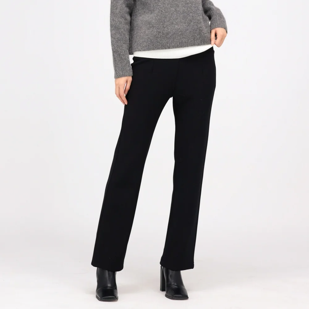 (加絨) Slim Straight Legging Slacks _Black