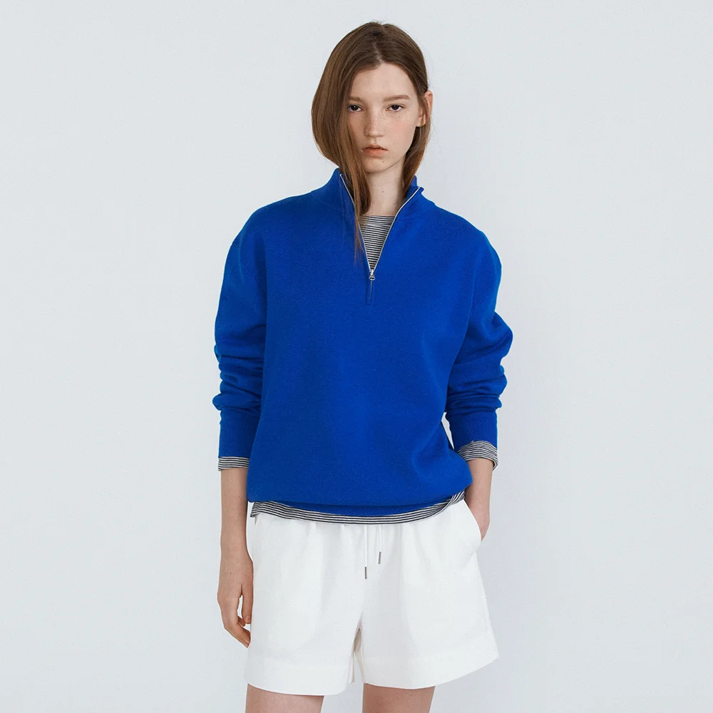 Aaron Half Zip-up Knit (Blue)