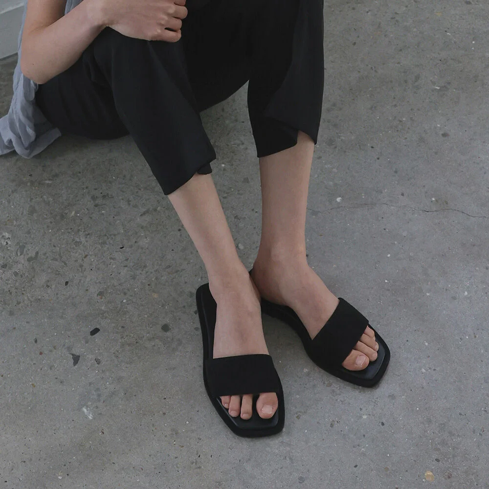 ROEN Suede Flat Slides (3color)