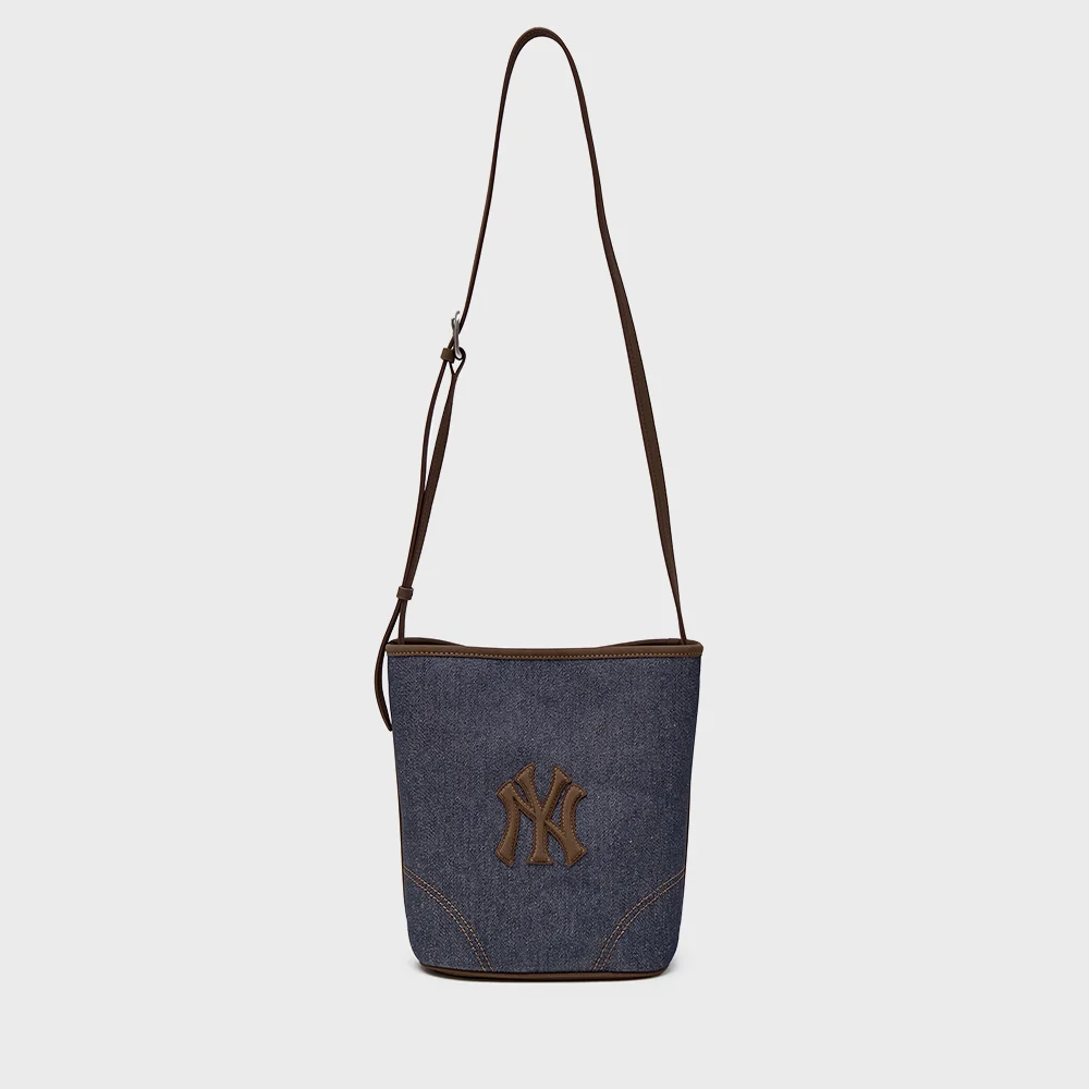 牛仔 撞色 水桶袋 NY (Indigo)