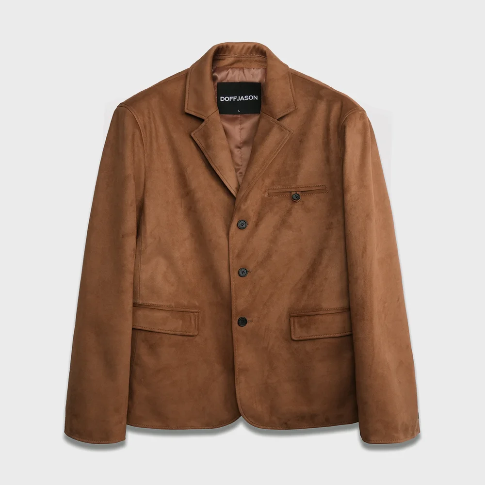 Pull-Up 麂皮 3鈕扣 西裝外套 CAMEL BROWN