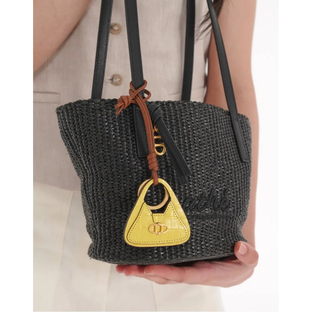 黃色 栗色 Hobo Bag 袋飾 鑰匙扣 AAHO5E715Y2