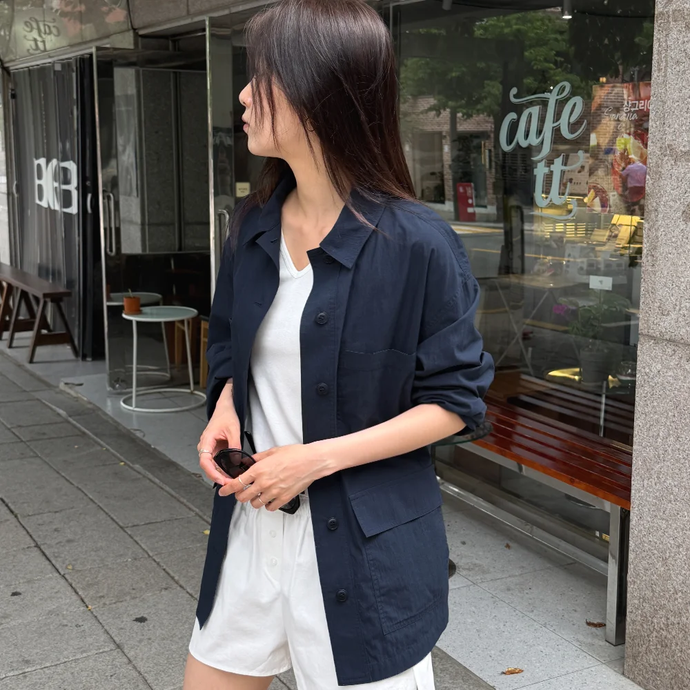 Shirt jacket (navy)