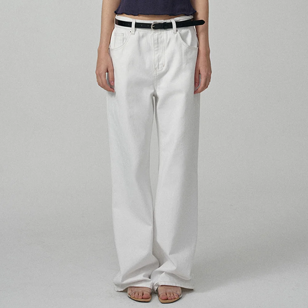 Daddy Loose-Fit Denim Pants_White