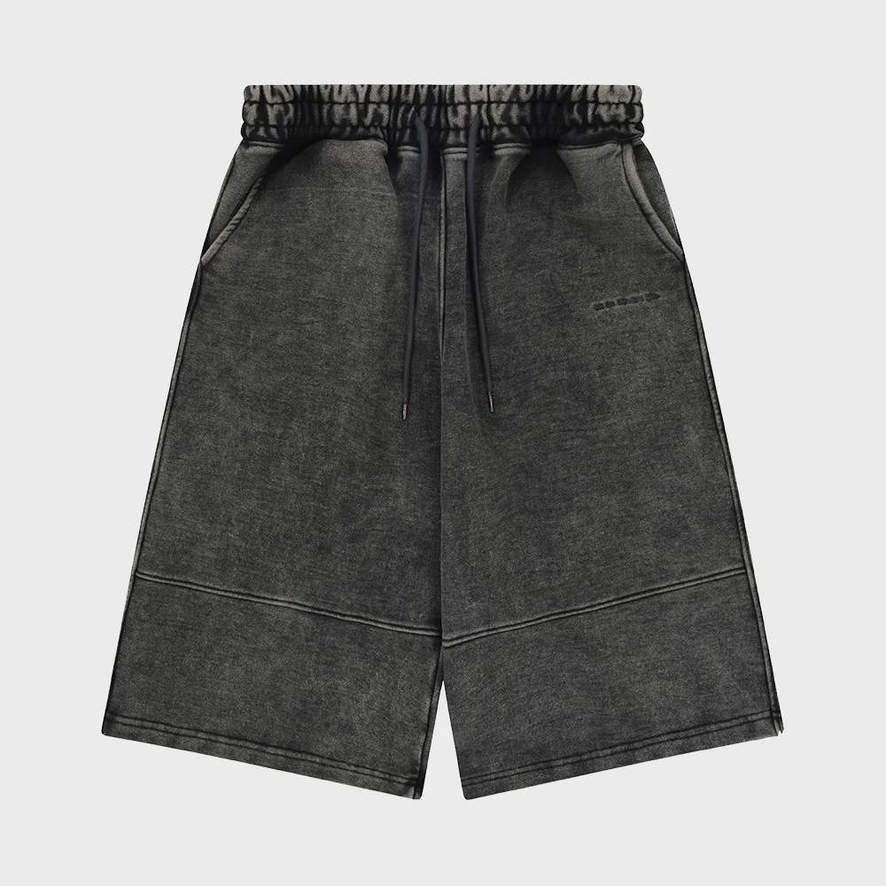 Washed Bermuda shorts Black