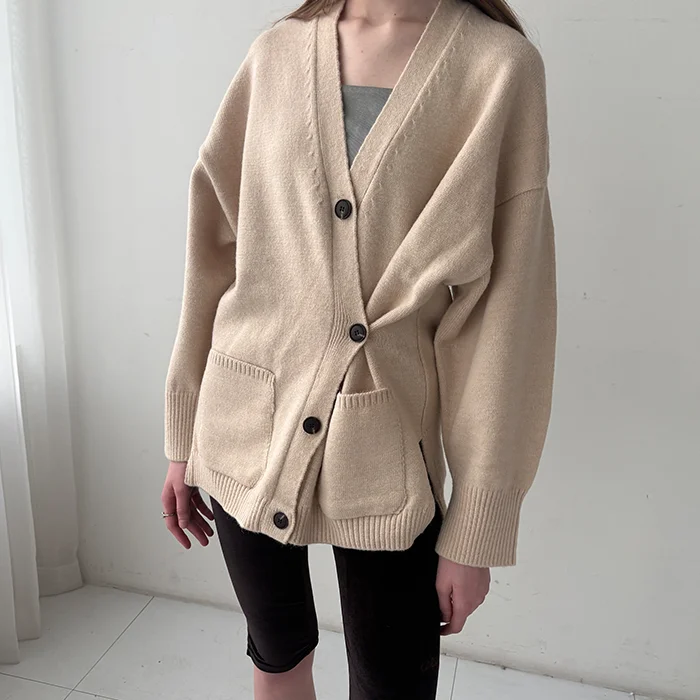 Rogge knit cardigan (Beige)