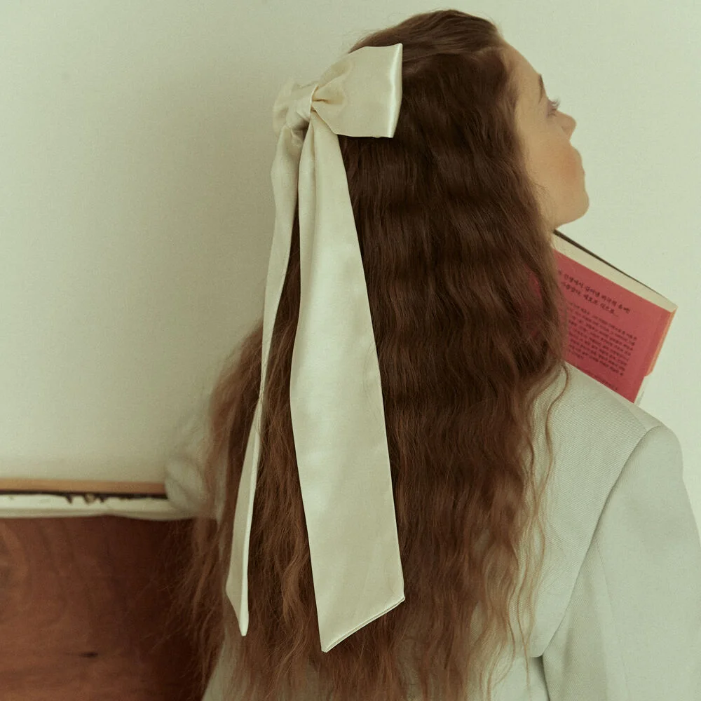 Long Satin Ribbon Hair Pin