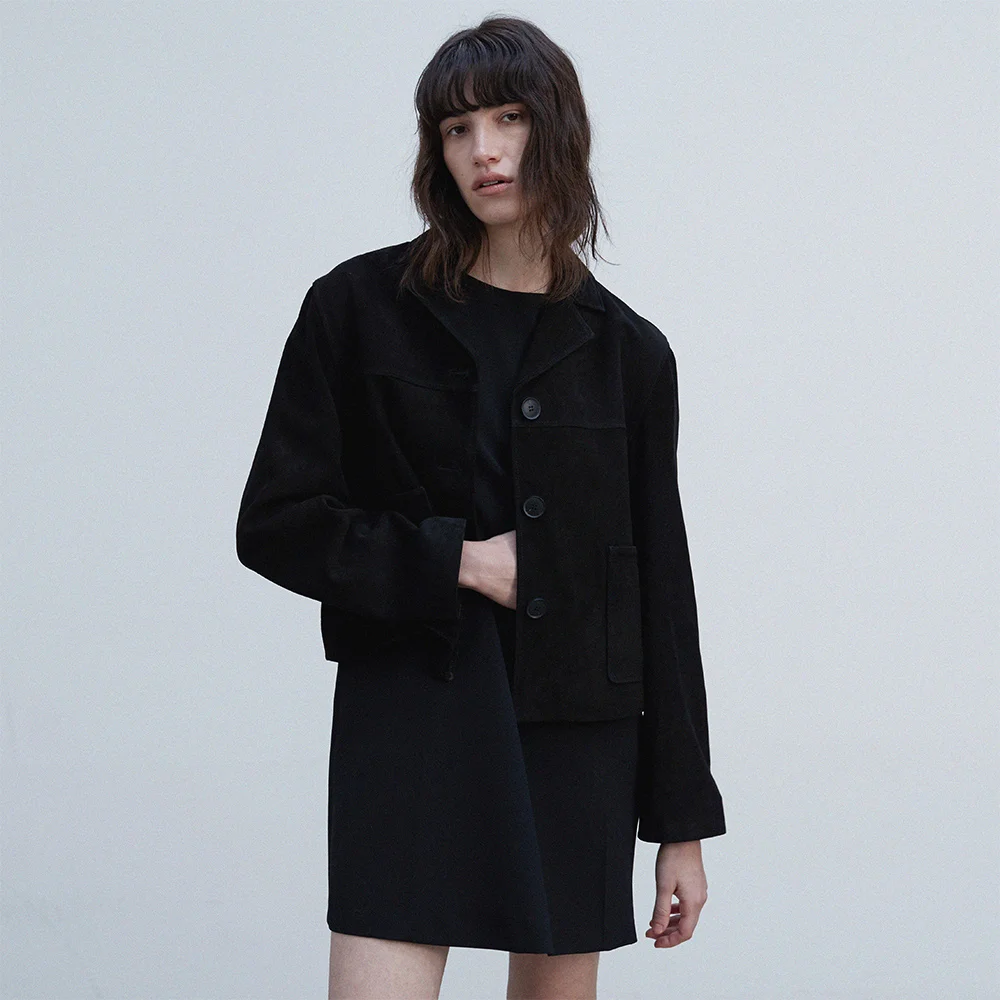 Suede Three Button JK_Black