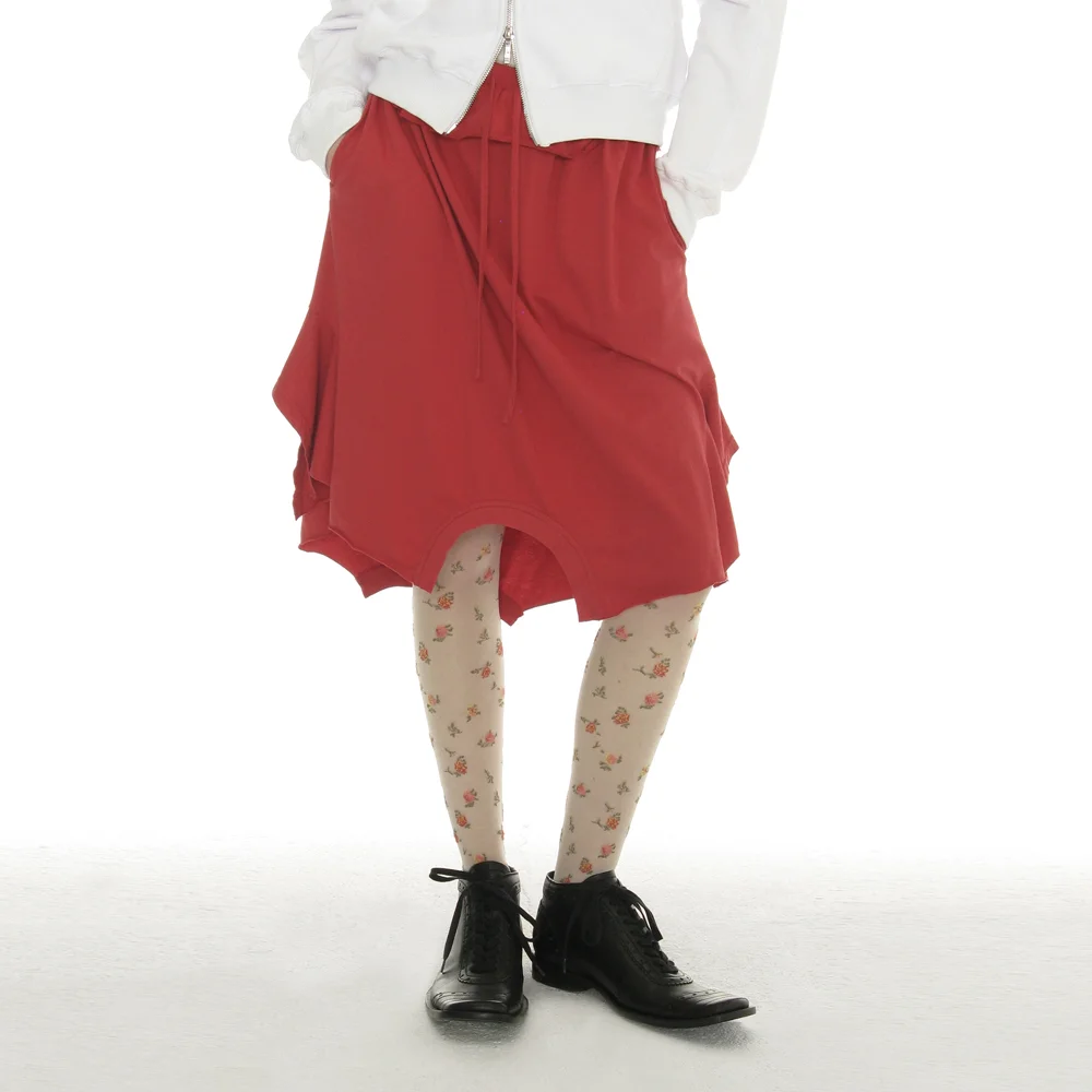 REVERSE T-SHIRT MIDI SKIRT_CHILI