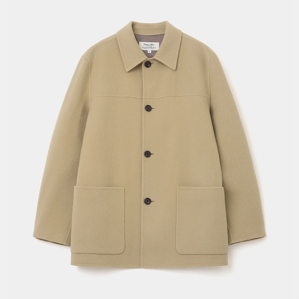 cashmere blend handmade car coat beige