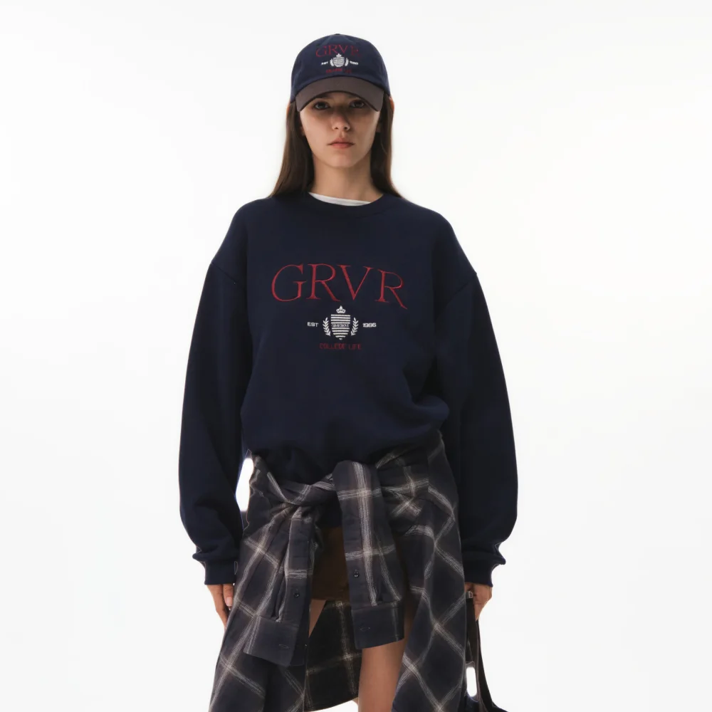 GRVR COLLEGE SWEATSHIRT (NAVY)