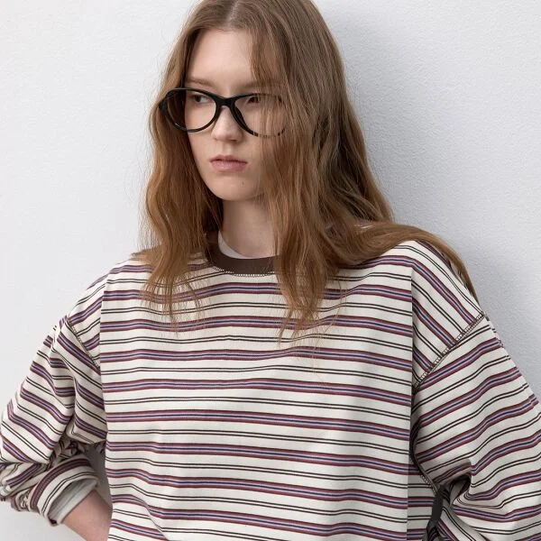 MULTI STRIPE SOFT BOXI TEE (T-7197)