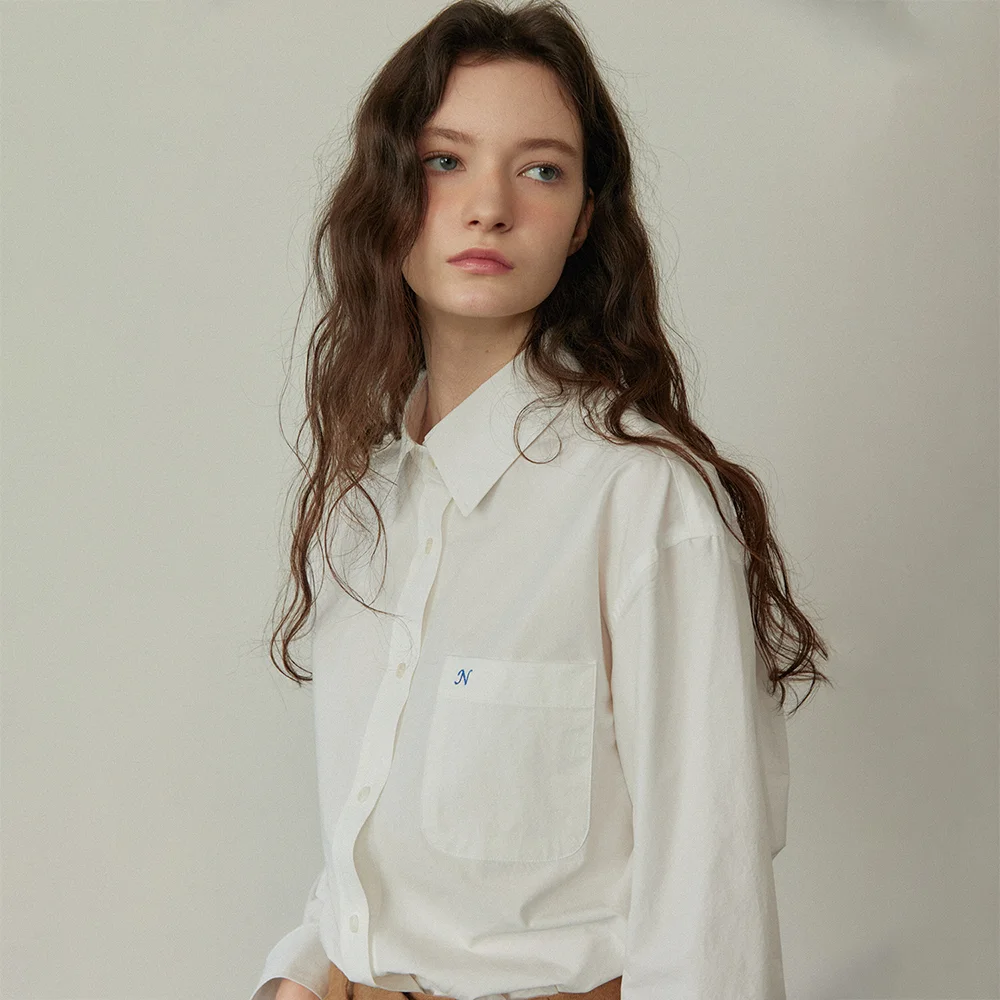 Needle cotton shirt (White)