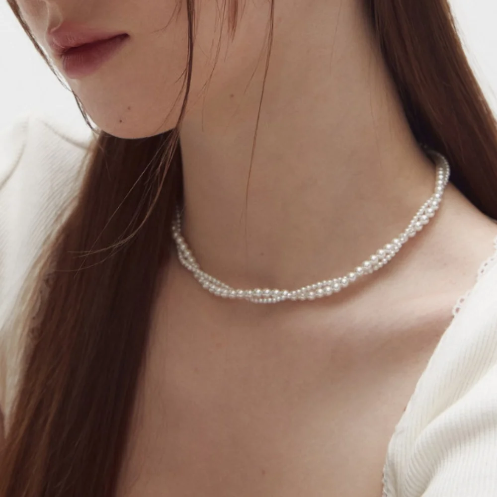 Pearl mix necklace (2 type)