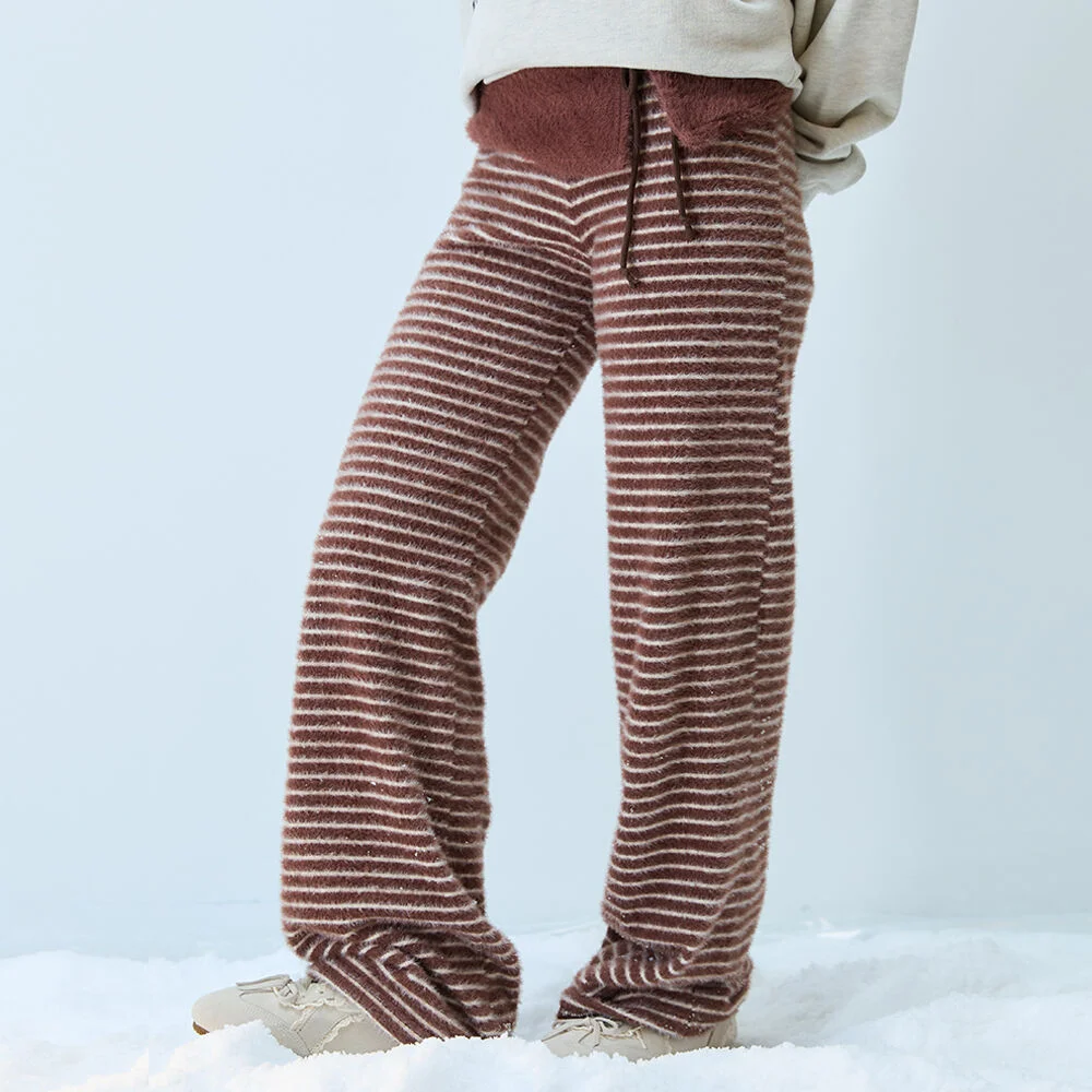 L21 COZY PLUFFY KNIT PANTS(BROWN CAMO)
