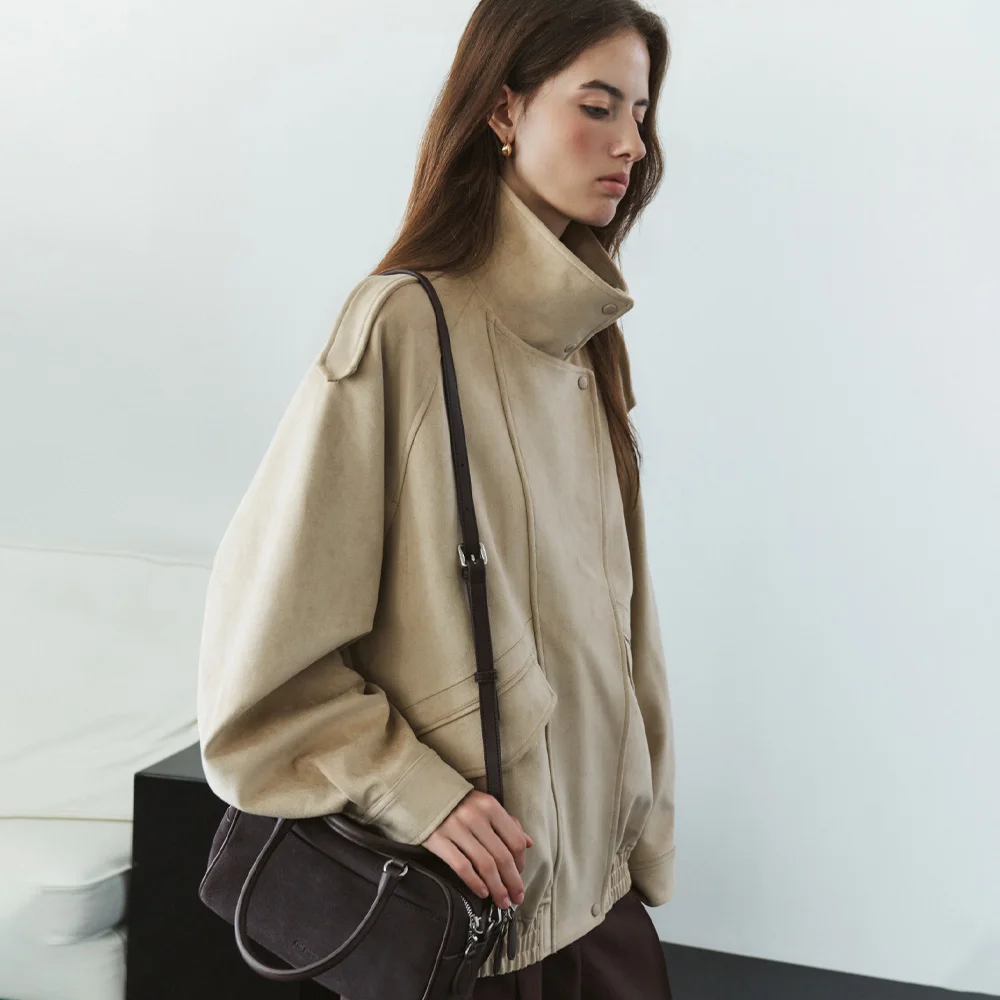SIOT4209 Edit 麂皮 外套_Ash beige