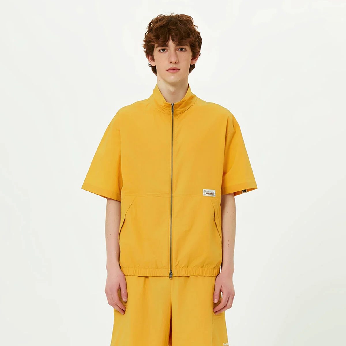 微風 淺 Stand Neck 短袖 拉鏈 YELLOW