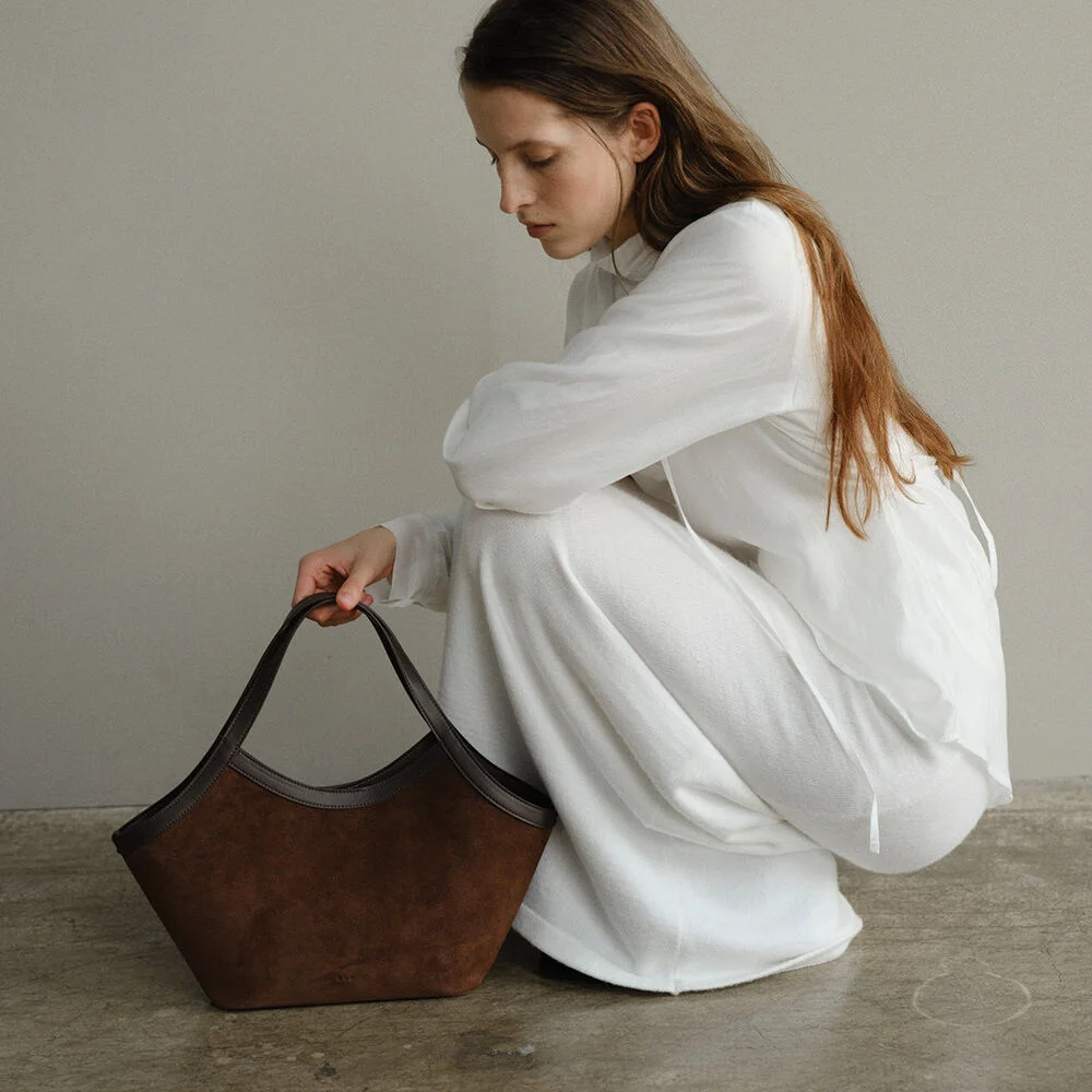 Harbor tote bag Suede Chestnut