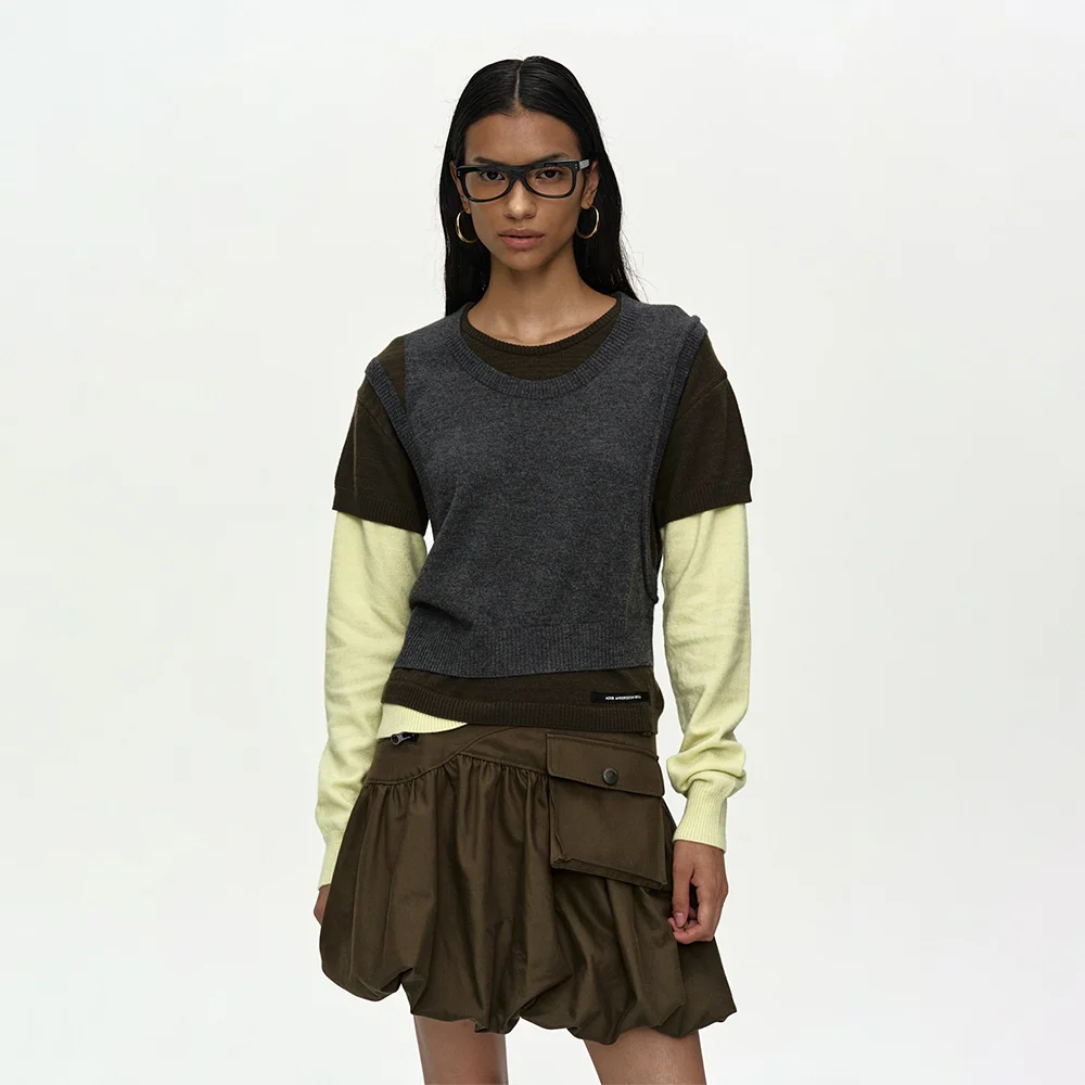 TRES OVER LAYERED SWEATER atb1474w(GREEN)