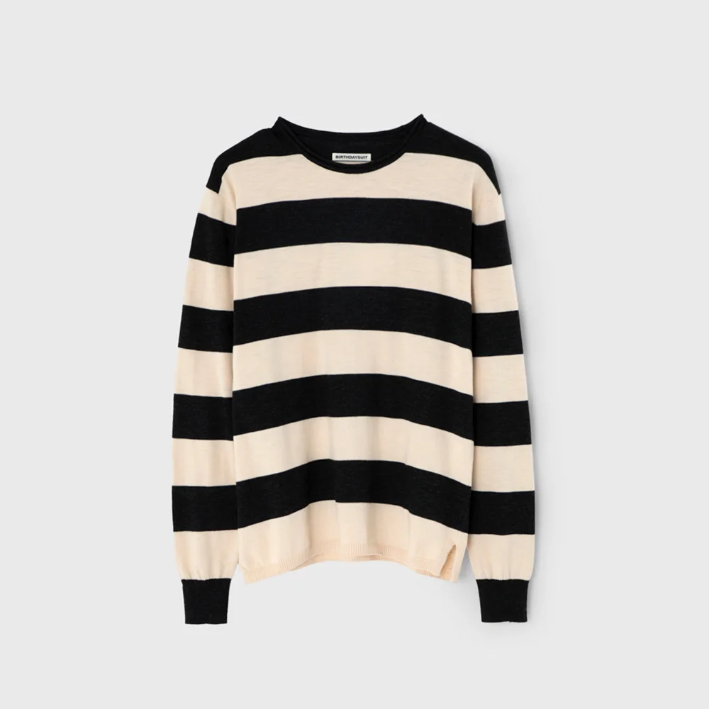 STRIPE ROLLNECK KNIT (BLACK)