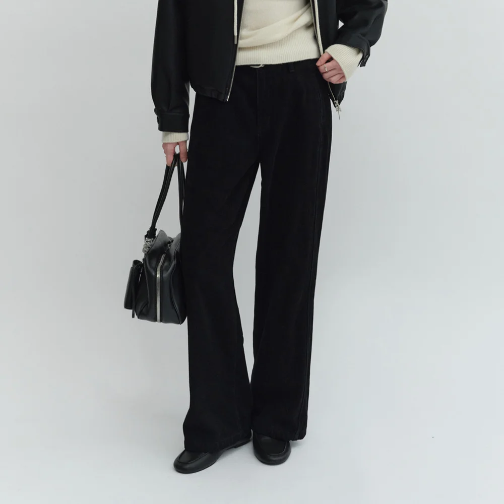 Bron Velvet Loose Denim (Black)