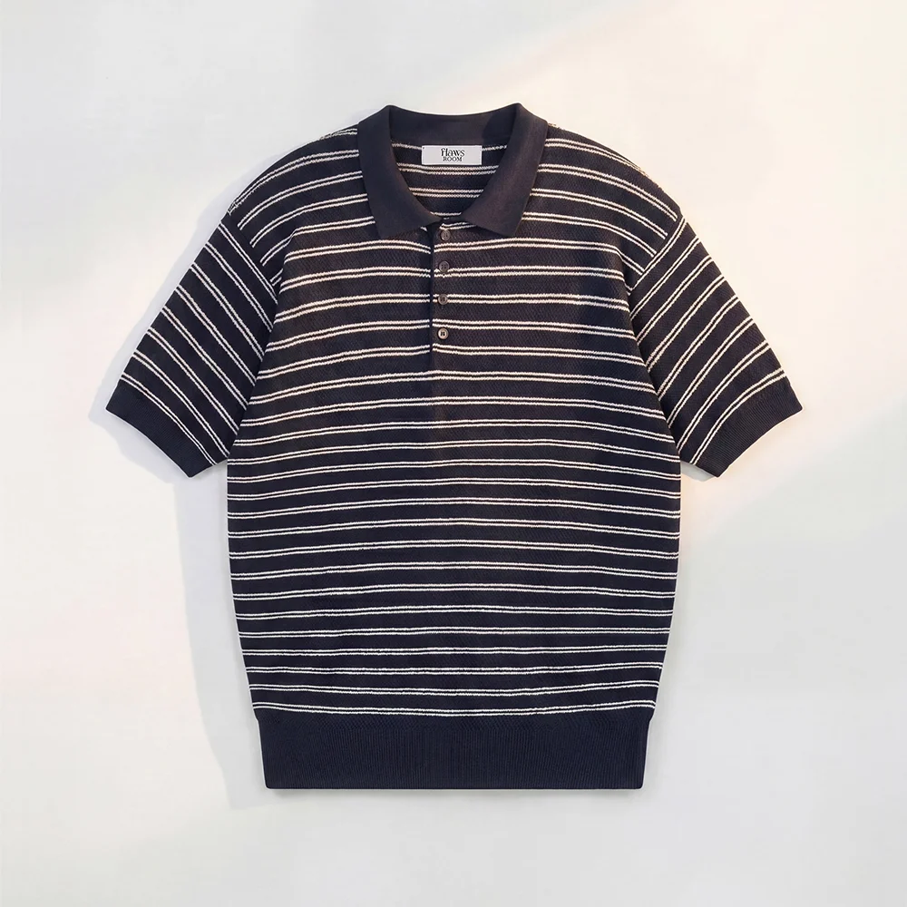 Stripe Cotton Knit NAVY