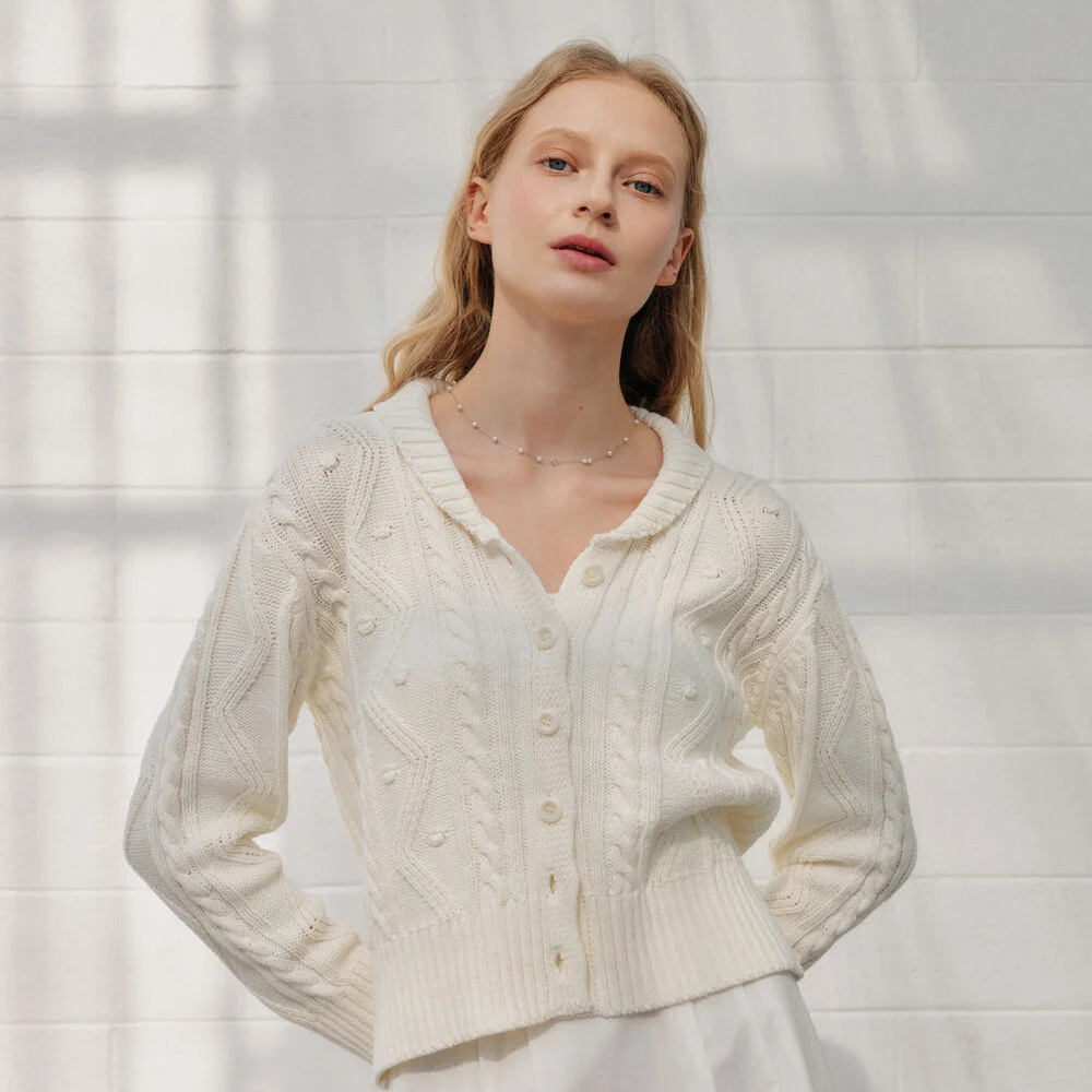 ONE COLLAR CARDIGAN_IVORY