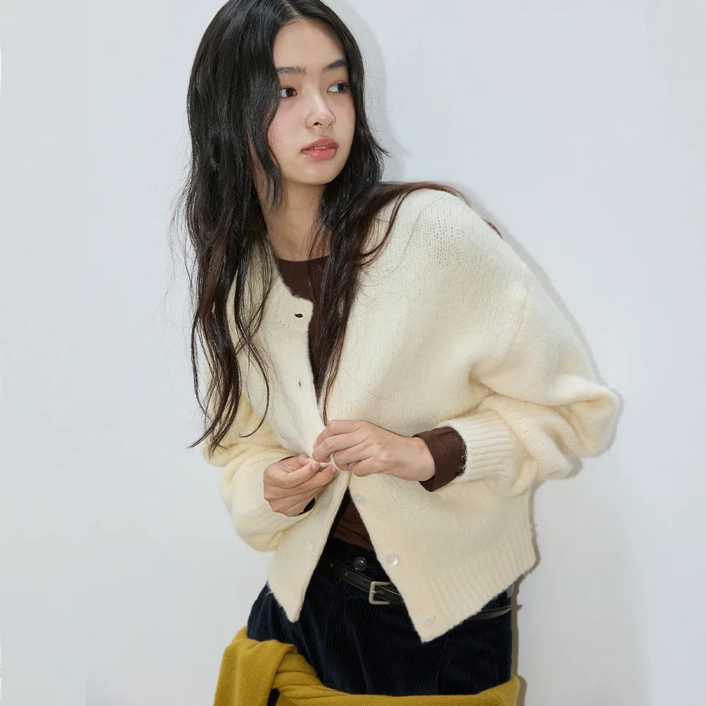 CLOUD WOOL KNIT CARDIGAN CREAM