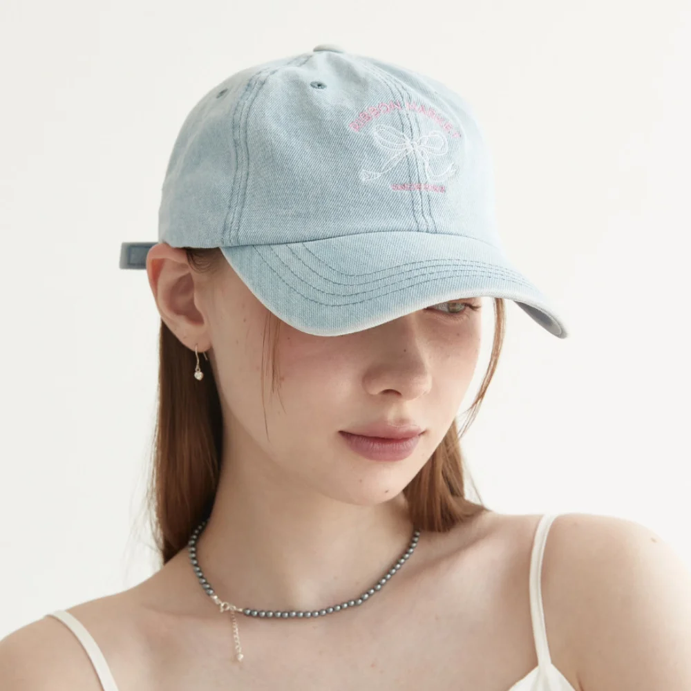 Vintage ribbon cap _ light denim