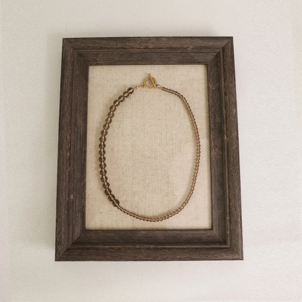 Smoky bronze beads 18k necklace