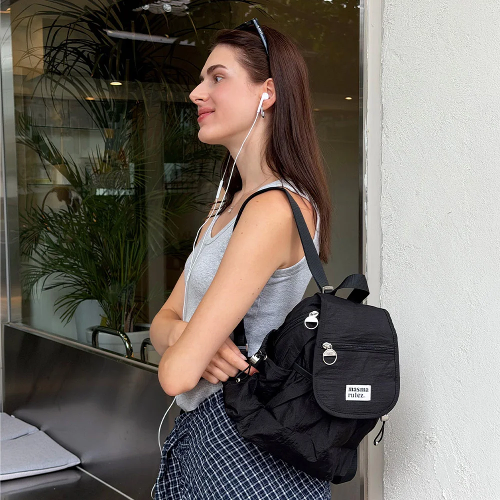 mini ver. Easy flap backpack_Black