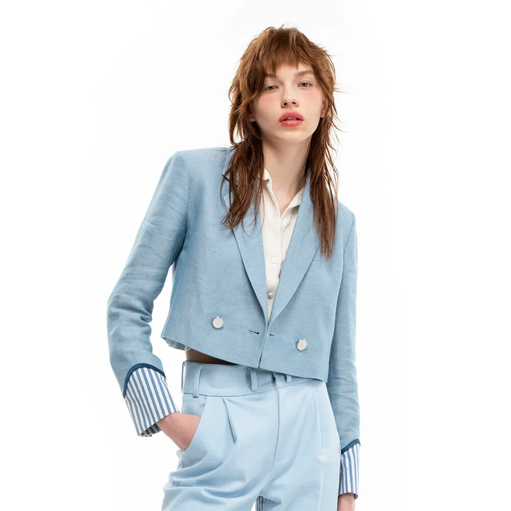 Linen crop jacket