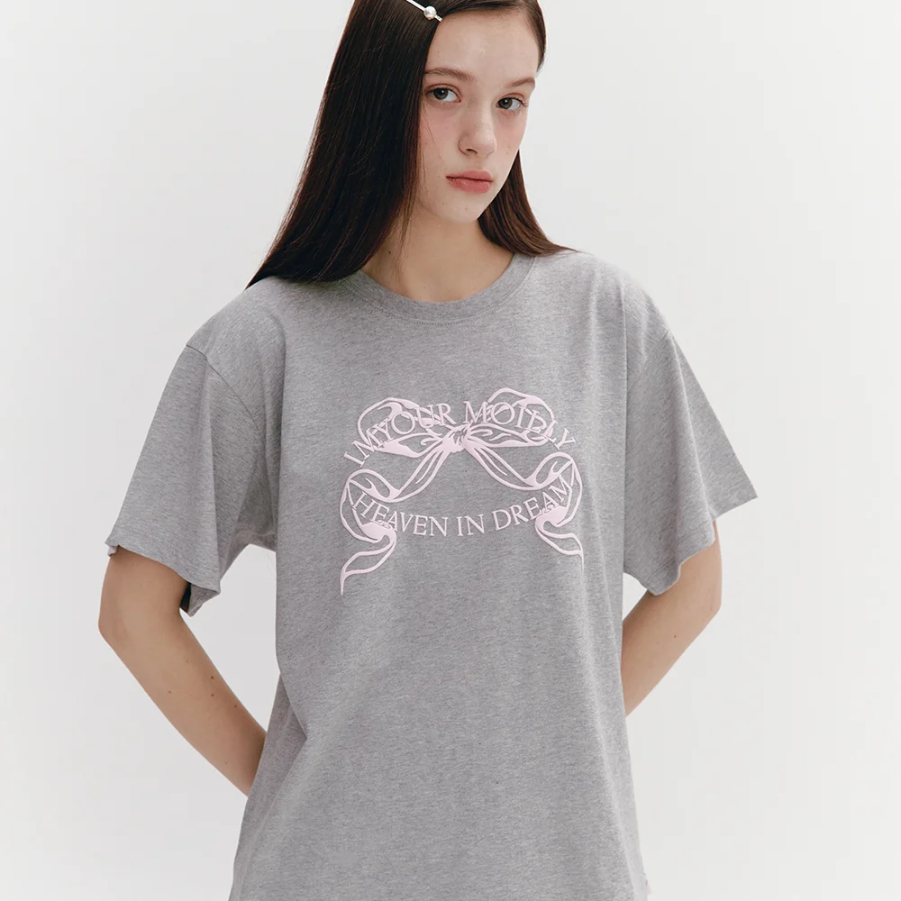 Ribbon Boxy T Gray