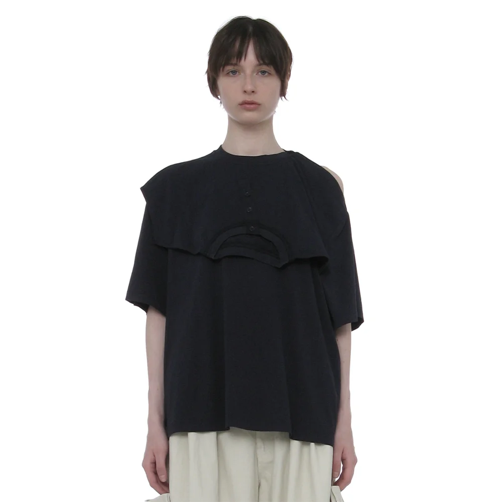 DECONSTRUCTED SHORT SLEEVE TEE_NAVY